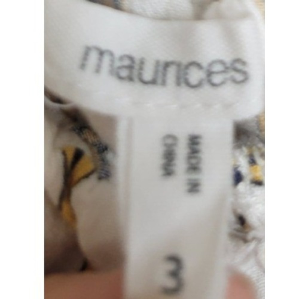 Maurices Cold Shoulder Blouse Boho Ruffle Striped Button Top White Plus Sz 3 - Picture 2 of 11